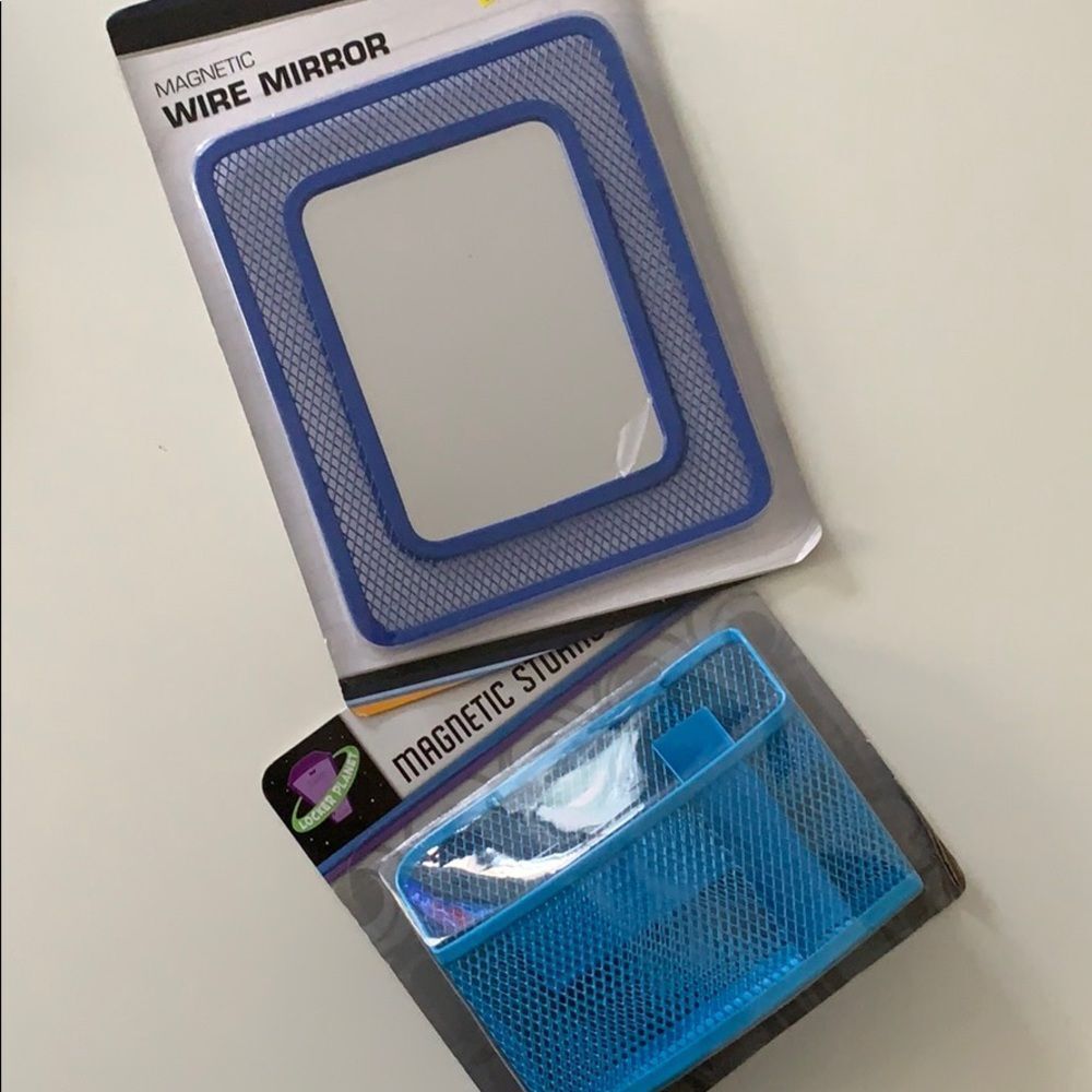 Mesh Magnetic Locker Storage pencil Box and Mirror